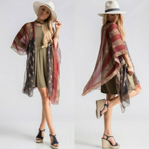 Accessories - New American Flag Kimono | Color: Blue/Red/White